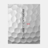 Witte Golfbal met Putjes Textuur Aangepaste Naam N Fleece Deken (Voorkant)