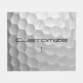 Witte Golfbal met Putjes Textuur Aangepaste Naam N Fleece Deken (Voorkant (Horizontaal))