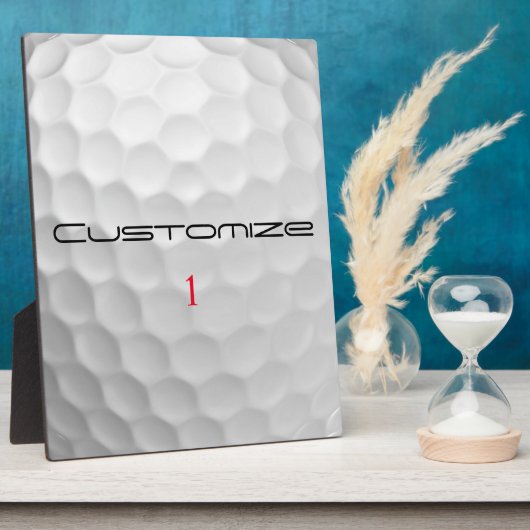 Witte Golfbal met Putjes Textuur Aangepaste Naam N Fotoplaat (Zijkant)