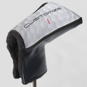 Witte Golfbal met Putjes Textuur Aangepaste Naam N Golfheadcover