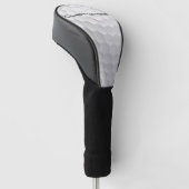 Witte Golfbal met Putjes Textuur Aangepaste Naam N Golfheadcover (Schuin)