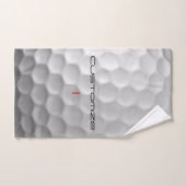 Witte Golfbal met Putjes Textuur Aangepaste Naam N Handdoek (Handdoek)