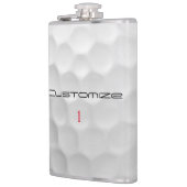 Witte Golfbal met Putjes Textuur Aangepaste Naam N Heupfles (Links)