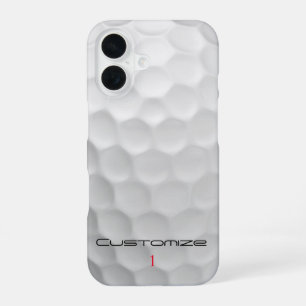 Witte Golfbal met Putjes Textuur Aangepaste Naam N iPhone 16 Hoesje