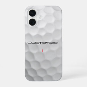 Witte Golfbal met Putjes Textuur Aangepaste Naam N iPhone 16 Hoesje