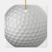 Witte Golfbal met Putjes Textuur Aangepaste Naam N Keramisch Ornament (Achterkant)