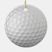 Witte Golfbal met Putjes Textuur Aangepaste Naam N Keramisch Ornament (Achterkant)