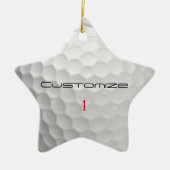 Witte Golfbal met Putjes Textuur Aangepaste Naam N Keramisch Ornament (Voorkant)