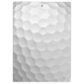 Witte Golfbal met Putjes Textuur Aangepaste Naam N Klembord (Achterkant)