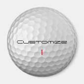 Witte Golfbal met Putjes Textuur Aangepaste Naam N Magneet (Voorkant)