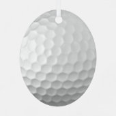 Witte Golfbal met Putjes Textuur Aangepaste Naam N Metalen Ornament (Achterkant)