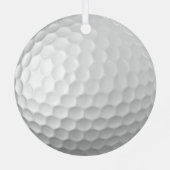 Witte Golfbal met Putjes Textuur Aangepaste Naam N Metalen Ornament (Achterkant)