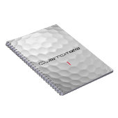 Witte Golfbal met Putjes Textuur Aangepaste Naam N Notitieboek (Rechterzijde)