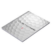 Witte Golfbal met Putjes Textuur Aangepaste Naam N Notitieboek (Linkerzijde)