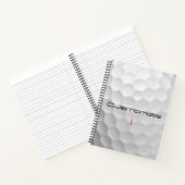 Witte Golfbal met Putjes Textuur Aangepaste Naam N Notitieboek (Binnen)
