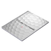 Witte Golfbal met Putjes Textuur Aangepaste Naam N Notitieboek (Linkerzijde)
