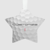 Witte Golfbal met Putjes Textuur Aangepaste Naam N Ornament (voorkant)