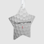 Witte Golfbal met Putjes Textuur Aangepaste Naam N Ornament (voorkant)