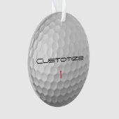 Witte Golfbal met Putjes Textuur Aangepaste Naam N Ornament (voorkant)