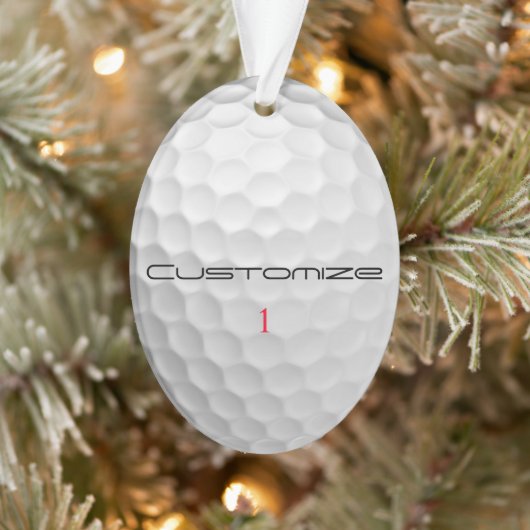Witte Golfbal met Putjes Textuur Aangepaste Naam N Ornament (Boom)
