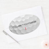 Witte Golfbal met Putjes Textuur Aangepaste Naam N Ovale Sticker (Envelop)