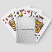 Witte Golfbal met Putjes Textuur Aangepaste Naam N Pokerkaarten (Achterkant)
