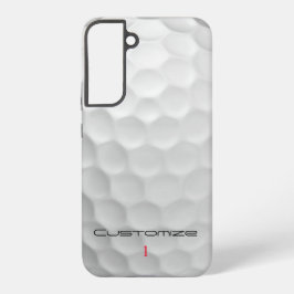 Witte Golfbal met Putjes Textuur Aangepaste Naam N Samsung Galaxy Hoesje