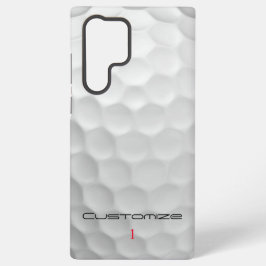 Witte Golfbal met Putjes Textuur Aangepaste Naam N Samsung Galaxy Hoesje