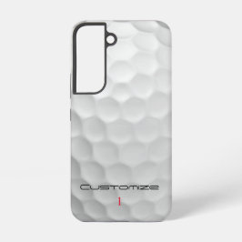 Witte Golfbal met Putjes Textuur Aangepaste Naam N Samsung Galaxy Hoesje