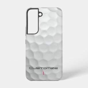 Witte Golfbal met Putjes Textuur Aangepaste Naam N Samsung Galaxy Hoesje