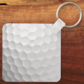 Witte Golfbal met Putjes Textuur Aangepaste Naam N Sleutelhanger (Achterkant)