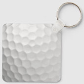 Witte Golfbal met Putjes Textuur Aangepaste Naam N Sleutelhanger (Achterkant)