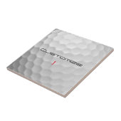 Witte Golfbal met Putjes Textuur Aangepaste Naam N Tegeltje (Zijkant)