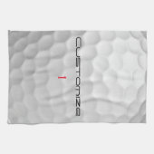 Witte Golfbal met Putjes Textuur Aangepaste Naam N Theedoek (Horizontaal)
