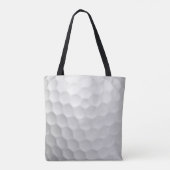 Witte Golfbal met Putjes Textuur Aangepaste Naam N Tote Bag (Achterkant)