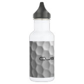 Witte Golfbal met Putjes Textuur Aangepaste Naam N Waterfles (Links)