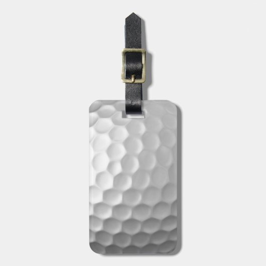 Witte Golfbal met Putjes Textuur Bagagelabel (Voorkant verticaal)