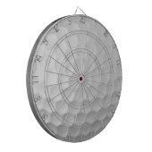 Witte Golfbal met Putjes Textuur Dartbord (Voorkant Links)