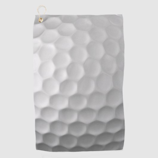 Witte Golfbal met Putjes Textuur Golfhanddoek (Voorkant)