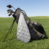 Witte Golfbal met Putjes Textuur Golfhanddoek (Groen)