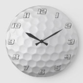 Witte Golfbal met Putjes Textuur Grote Klok (Voorkant)