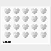 Witte Golfbal met Putjes Textuur Hart Sticker (Vel)
