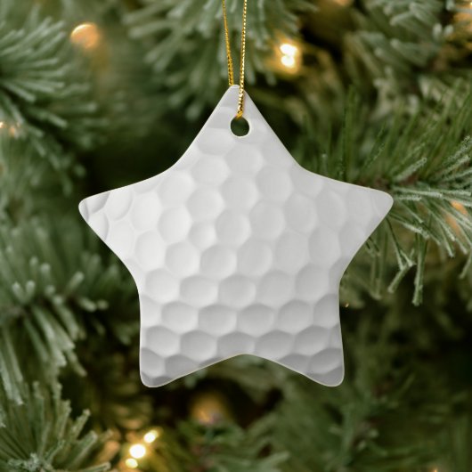 Witte Golfbal met Putjes Textuur Keramisch Ornament (Boom)