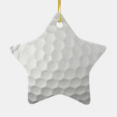 Witte Golfbal met Putjes Textuur Keramisch Ornament (Achterkant)