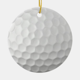 Witte Golfbal met Putjes Textuur Keramisch Ornament