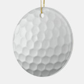 Witte Golfbal met Putjes Textuur Keramisch Ornament (Links)
