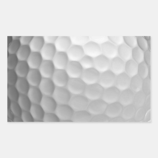 Witte Golfbal met Putjes Textuur Rechthoekige Sticker (Voorkant)
