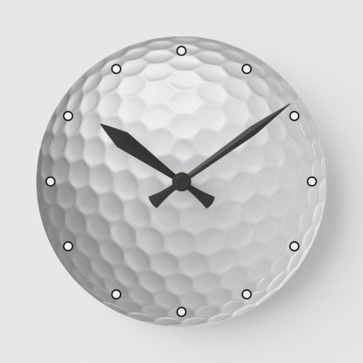 Witte Golfbal met Putjes Textuur Ronde Klok (Voorkant)