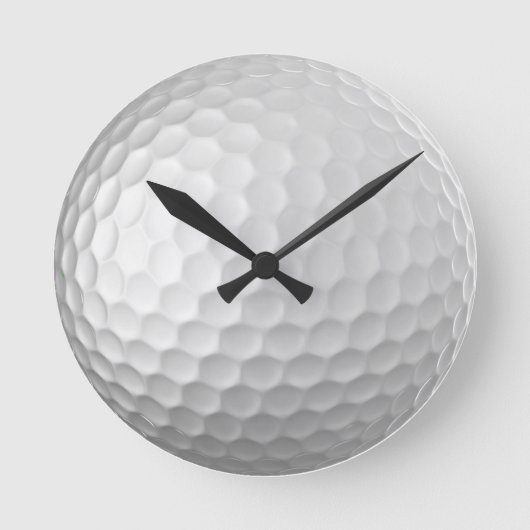 Witte Golfbal met Putjes Textuur Ronde Klok (Voorkant)