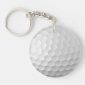 Witte Golfbal met Putjes Textuur Sleutelhanger (Voorkant)